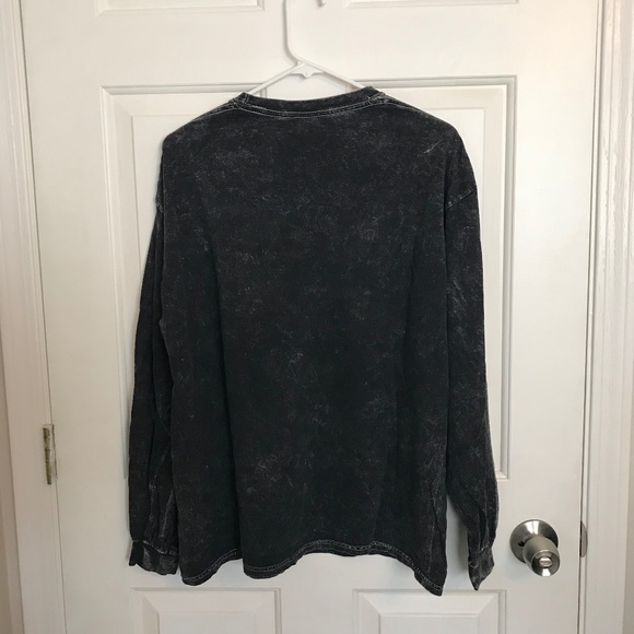 Halloween Spirit Graphic Pumpkin Long Sleeve Cotton T-Shirt  Size L Washed Black - Picture 3 of 6